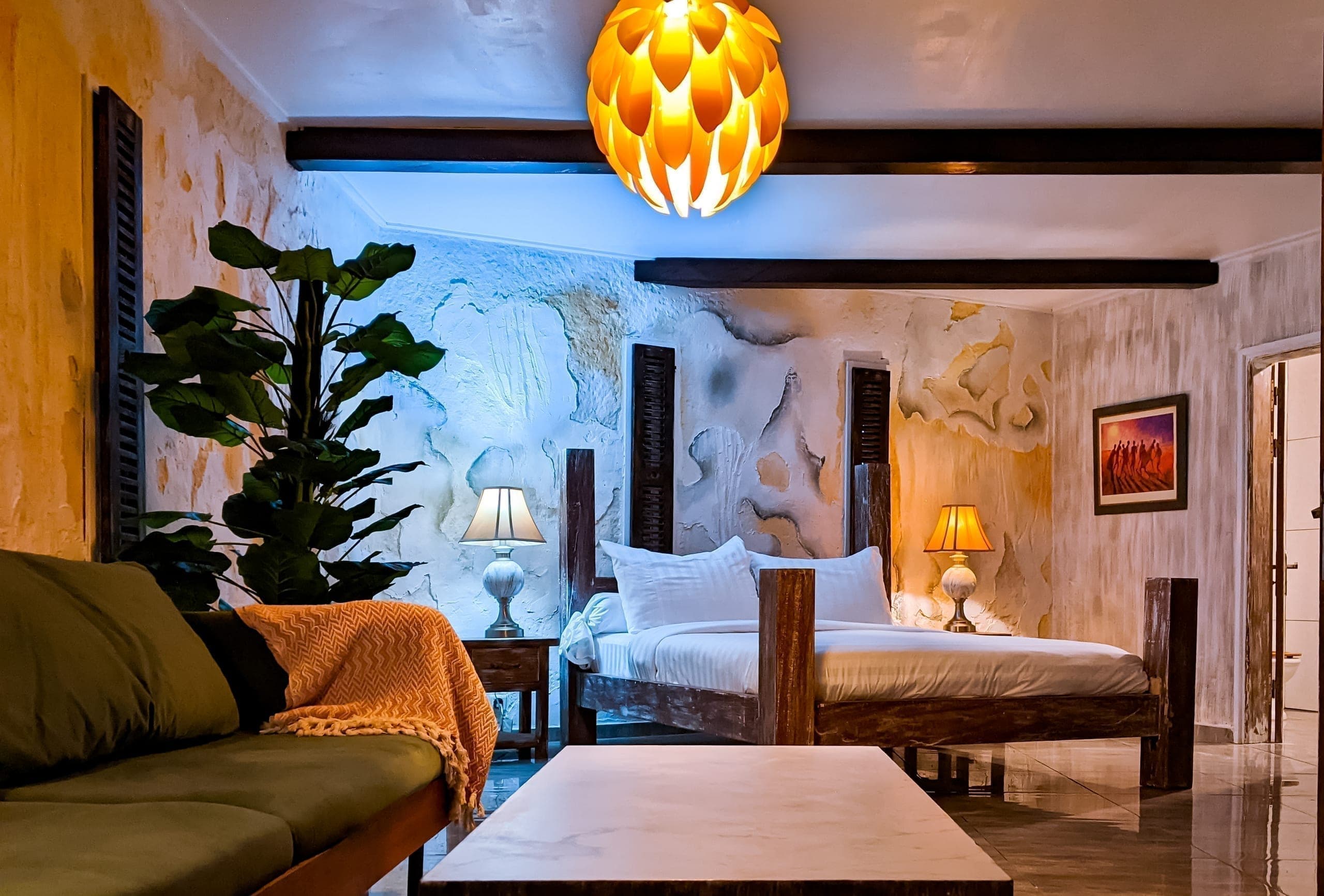 Private sitting room ahead of the bedroom